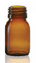 Picture of 30 ml syrup bottle, amber, type 3 moulded glass